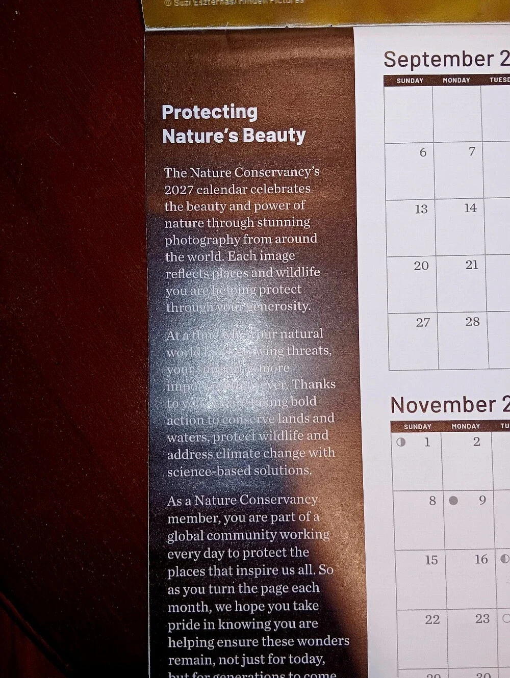 2027 Nature Conservancy Wall Calendar